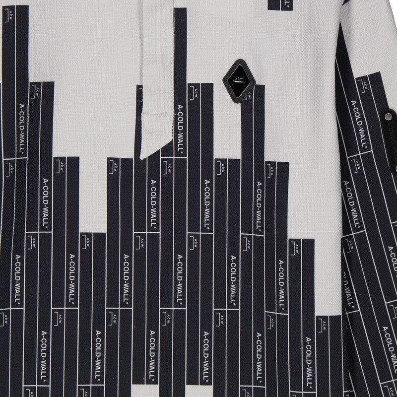 A Cold Wall Vector Monogram Long-Sleeve Cotton Polo Shirt ACWMSH110 men's polo in mid grey