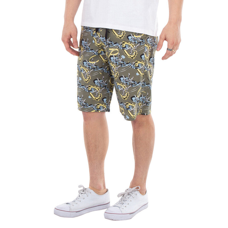 A.P.C. Graphic-Print Vince Cotton Shorts COGXQ-H10200-VERT men's shorts in green