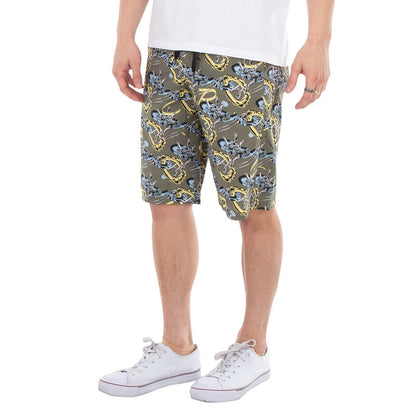 A.P.C. Graphic-Print Vince Cotton Shorts COGXQ-H10200-VERT men's shorts in green