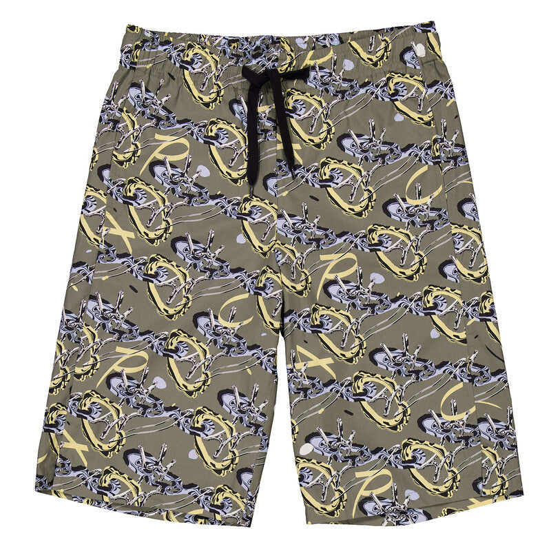 A.P.C. Graphic-Print Vince Cotton Shorts COGXQ-H10200-VERT men's shorts in green