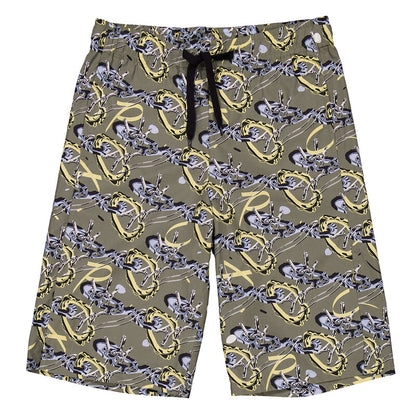 A.P.C. Graphic-Print Vince Cotton Shorts COGXQ-H10200-VERT men's shorts in green