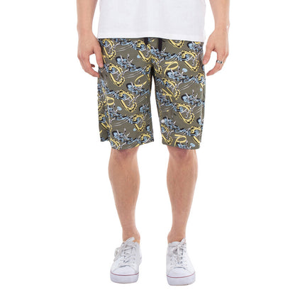 A.P.C. Graphic-Print Vince Cotton Shorts COGXQ-H10200-VERT men's shorts in green