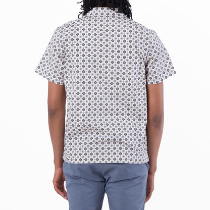 A.P.C. Pattern-Printed Short-Sleeved Shirt COGXP-H12495-BLANC CASSE men's shirt in white