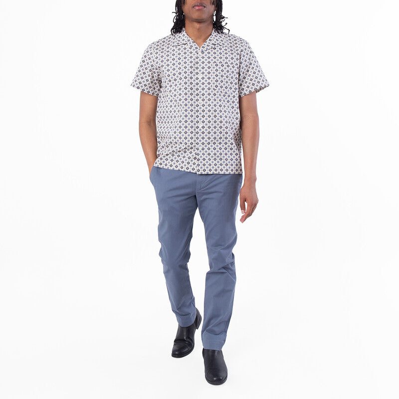 A.P.C. Pattern-Printed Short-Sleeved Shirt COGXP-H12495-BLANC CASSE men's shirt in white