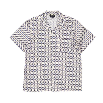 A.P.C. Pattern-Printed Short-Sleeved Shirt COGXP-H12495-BLANC CASSE men's shirt in white