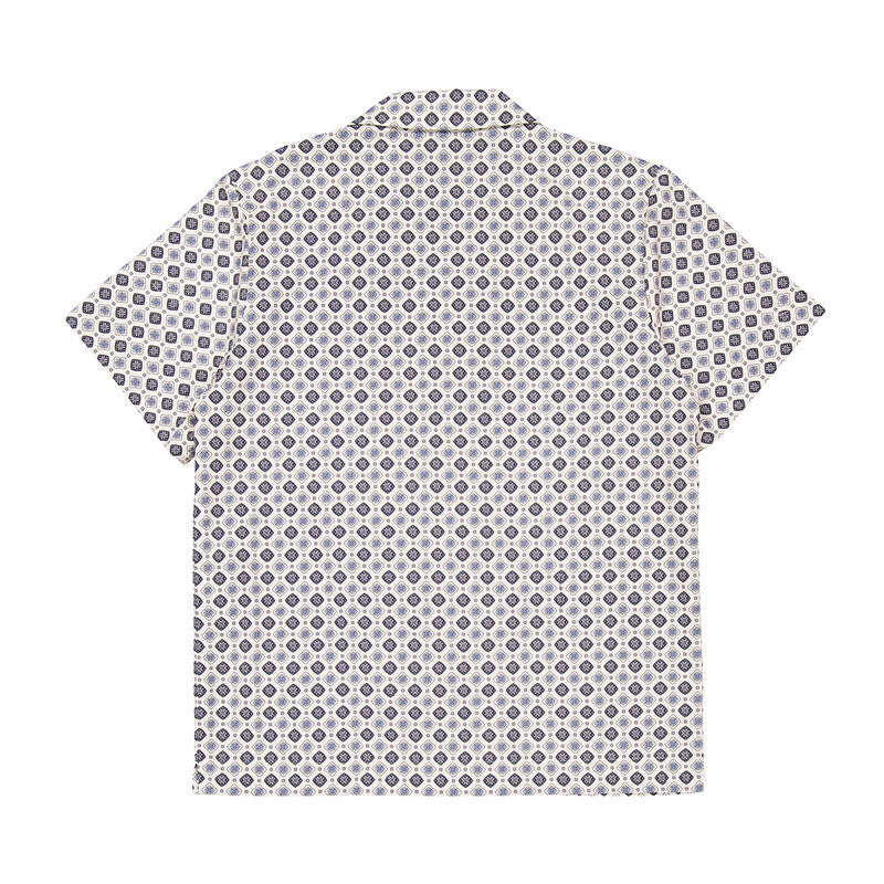 A.P.C. Pattern-Printed Short-Sleeved Shirt COGXP-H12495-BLANC CASSE men's shirt in white