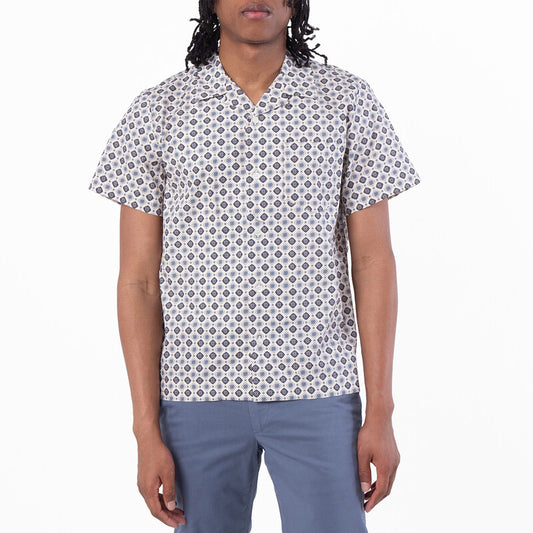 A.P.C. Pattern-Printed Short-Sleeved Shirt COGXP-H12495-BLANC CASSE men's shirt in white