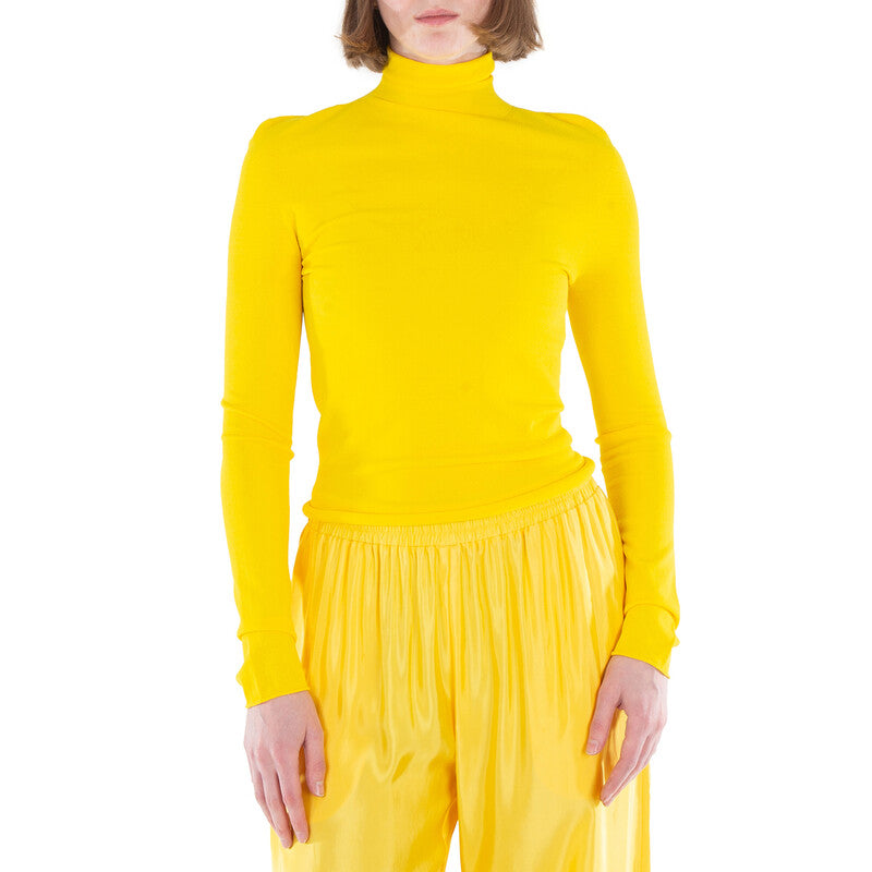 Acne Studios Turtleneck Long Sleeve Top A60483-BRIGHT YELLOW women's top in bright yellow