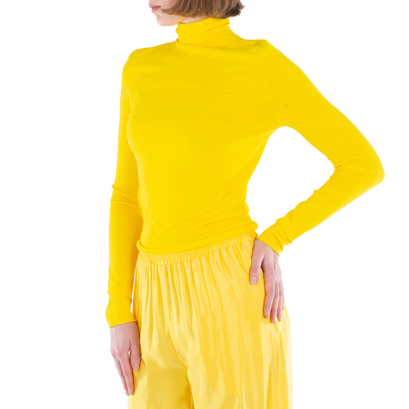 Acne Studios Turtleneck Long Sleeve Top A60483-BRIGHT YELLOW women's top in bright yellow