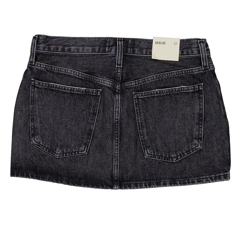 Agolde Alek Denim Mini Skirt A3061-1346-DITCH women's skirt in Marble Black