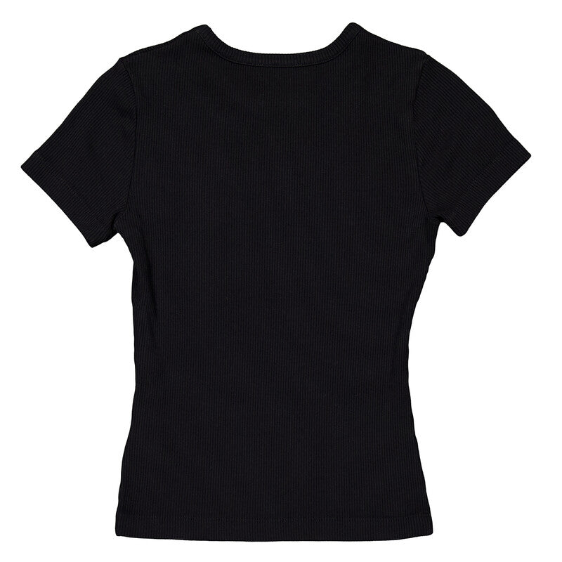 Agolde Arlo Rib Pocket Tee A7233-1260-BLACK women's tee in Black