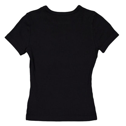 Agolde Arlo Rib Pocket Tee A7233-1260-BLACK women's tee in Black