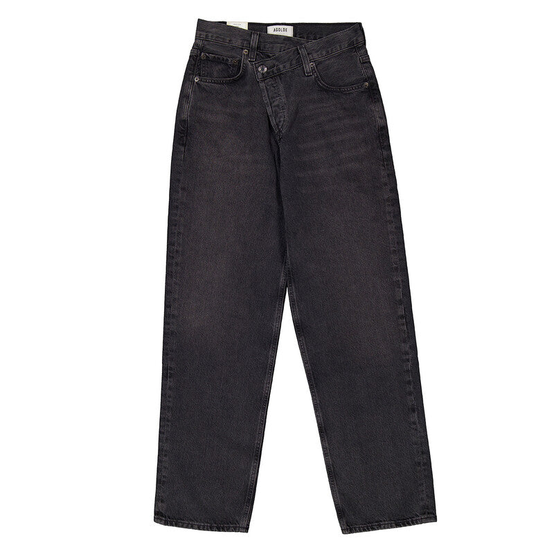Agolde Shambles Criss Cross Jeans A097C-1157 women's jeans in Washed Black