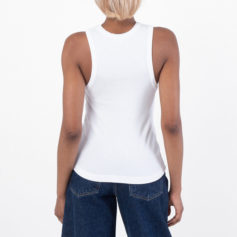 Agolde Poppy Organic Cotton Tank A7056-1260-WHITE women's tank top in White