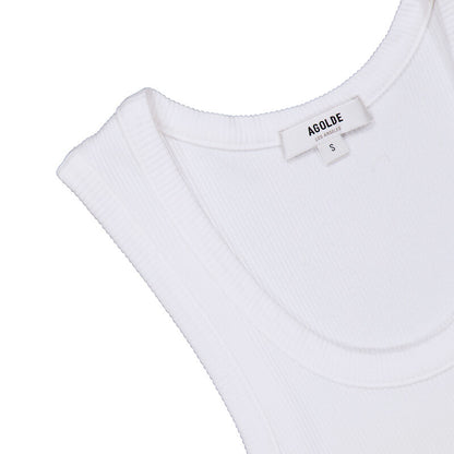 Agolde Poppy Organic Cotton Tank A7056-1260-WHITE women's tank top in White