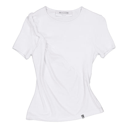 Alyx Ladies Twisted Short Sleeve Round Neck T-Shirt AAWTS0255 FA01 WTH0001 women's t-shirt in white, product photo 5