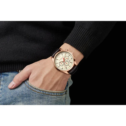 Classic Chronograph White Dial Men's Watch AJ082