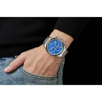 Tachymeter Chrono Blue Dial Men's Watch AJ093