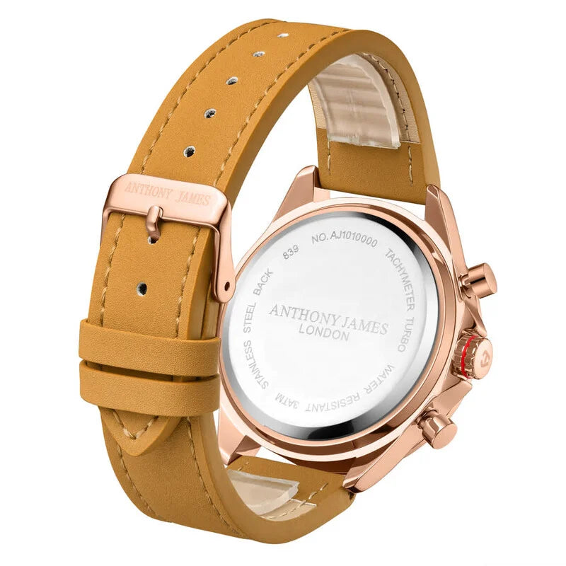 Tachymeter Turbo Brown Dial Men's Watch AJ101