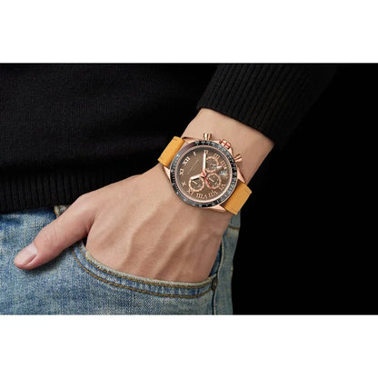 Tachymeter Turbo Brown Dial Men's Watch AJ101