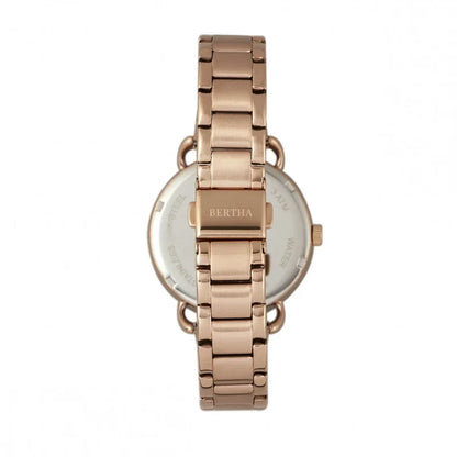 Bertha Gwen Black Dial Rose Gold-Tone Ladies Watch BR8303