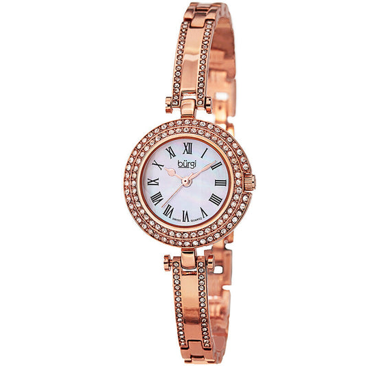 Burgi Quartz Gold Dial Women's Timepiece - BUR108RG