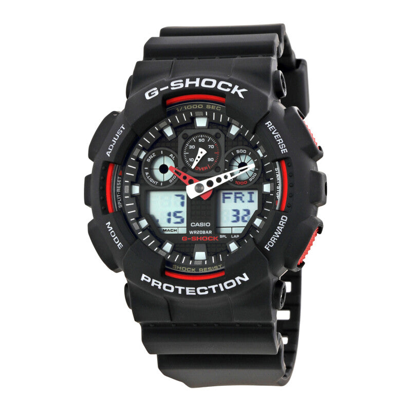 Casio Black Face Stainless Steel Men's Luxury Watch - GA100-1A4