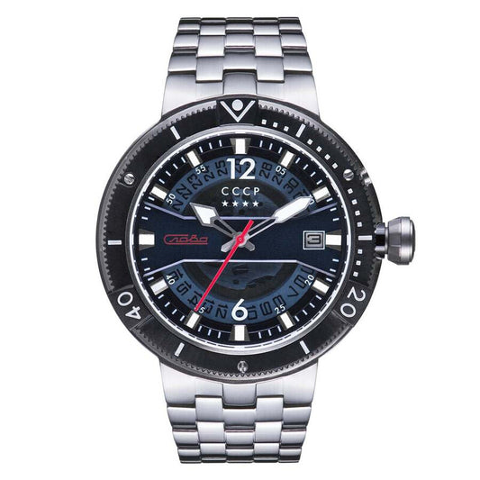 CCCP Blue Face Stainless Steel Men's Luxury Watch (Automatic Edition) - CP-7039-22