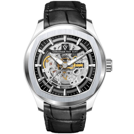 Christian Van Sant Black Face Stainless Steel Men's Luxury Watch (Automatic Edition) - CV9500