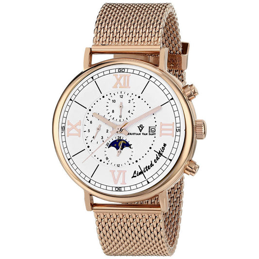 Christian Van Sant White Face Stainless Steel Men's Luxury Watch (Automatic Edition) - CV1153