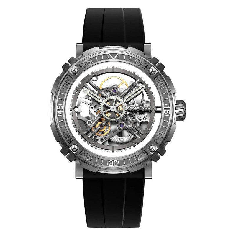 Ciga Design Transparent Face Stainless Steel Men's Luxury Watch (Hand Wind Edition) - M051 SS01 6B