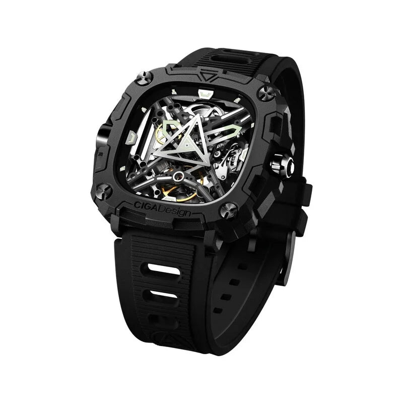 Ciga Design Transparent Face Ceramic Men's Luxury Watch (Automatic Edition) - X051-BB01-W5B