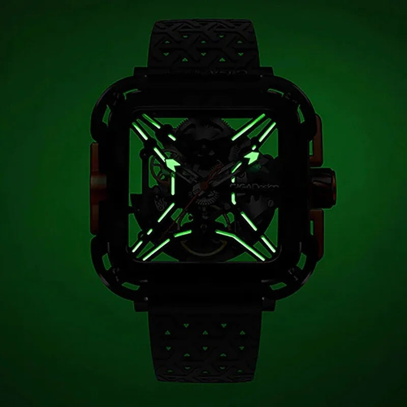 Ciga Design Skeleton Face Stainless Steel Men's Luxury Watch (Automatic Edition) - X011-BLOG-W25BK
