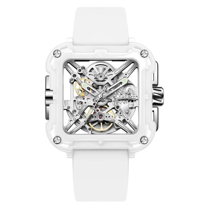 Ciga Design Skeleton Face Ceramic Women's Luxury Watch (Automatic Edition) - X012-WS02-W5WH