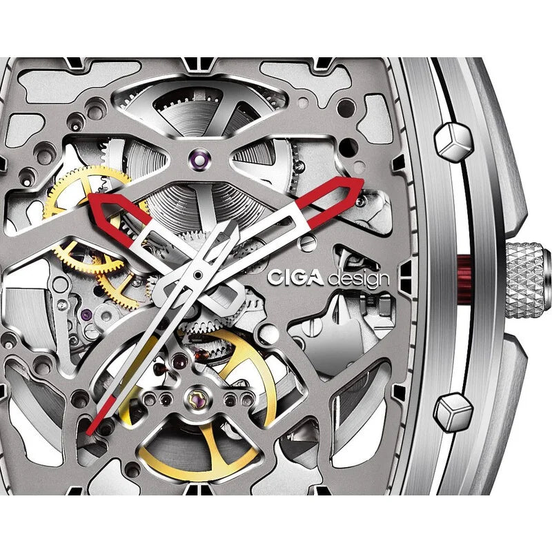 Ciga Design Skeleton Face Titanium Men's Luxury Watch (Automatic Edition) - Z031-TT01-W5OG