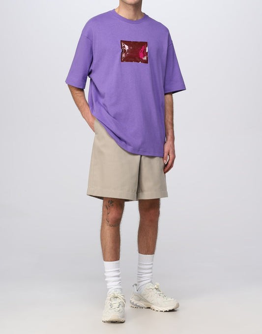 Acne Studios Exford Inflate Logo T-Shirt CL0184BRG104 men's t-shirt in iris purple