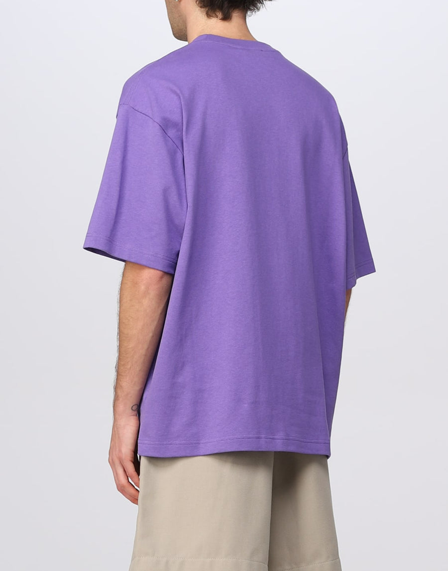 Acne Studios Exford Inflate Logo T-Shirt CL0184BRG104 men's t-shirt in iris purple