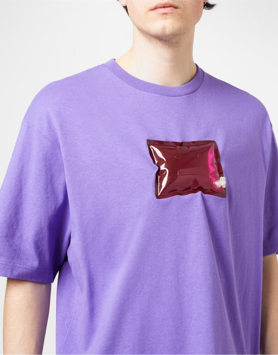 Acne Studios Exford Inflate Logo T-Shirt CL0184BRG104 men's t-shirt in iris purple