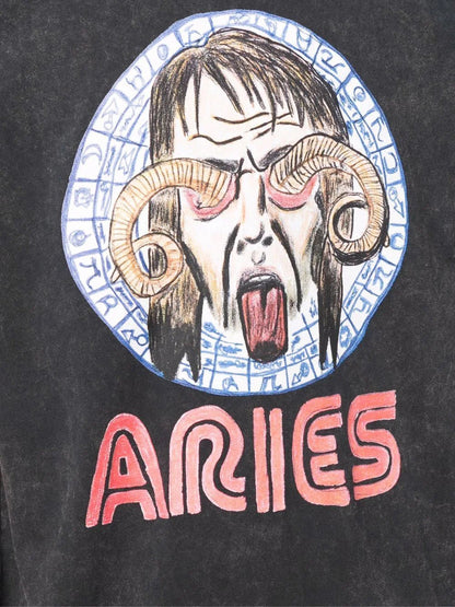 Aries Men's Logo Print T-Shirt — Black