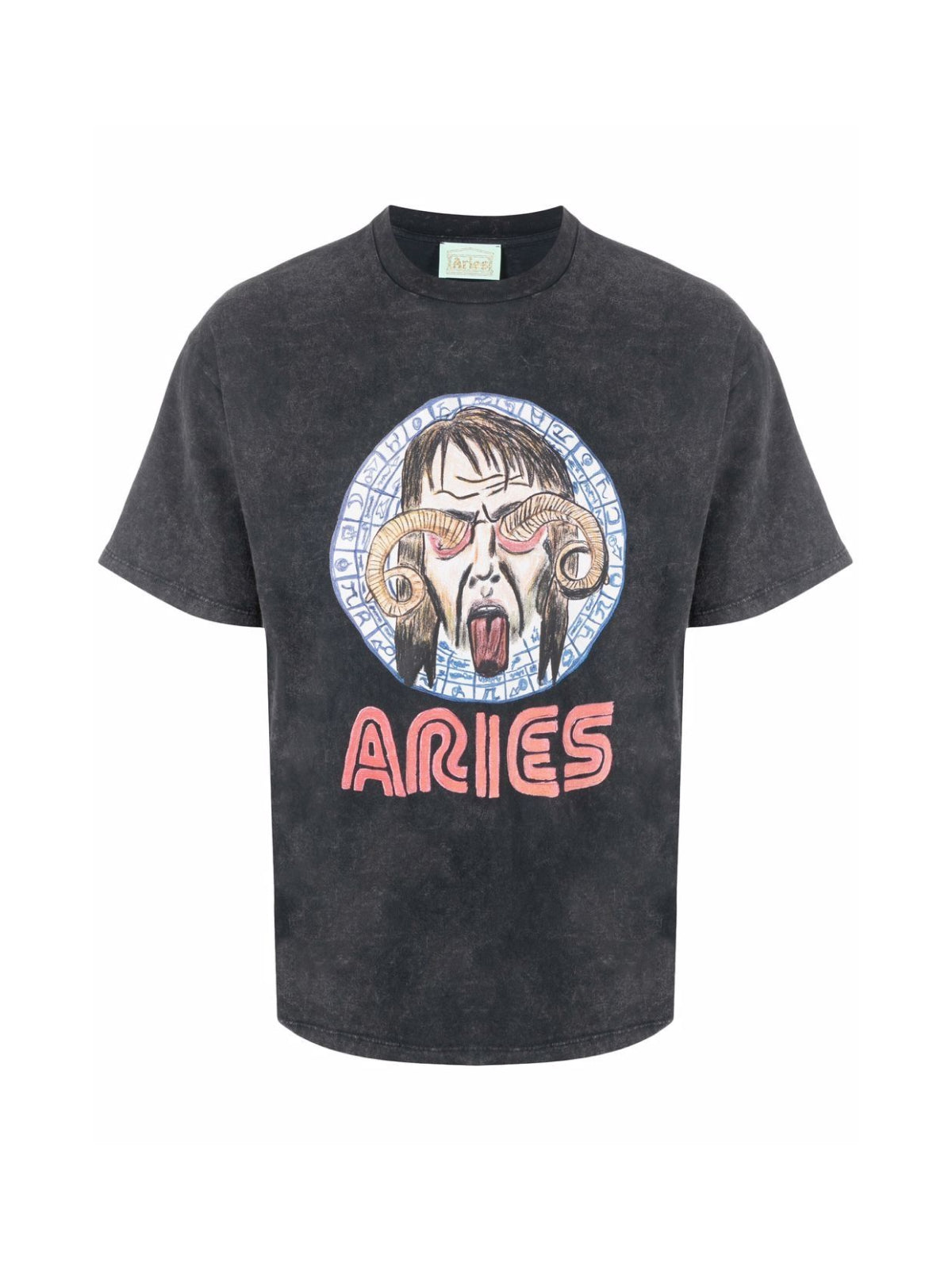 Aries Men's Logo Print T-Shirt — Black