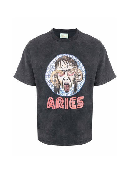 Aries Men's Logo Print T-Shirt — Black
