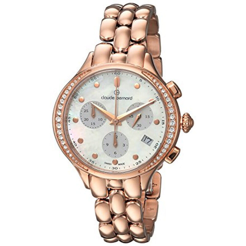 Claude Bernard Mother of Pearl Face Stainless Steel Women's Luxury Watch - 10232 37RPM NAIR