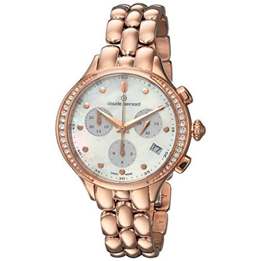 Claude Bernard Mother of Pearl Face Stainless Steel Women's Luxury Watch - 10232 37RPM NAIR