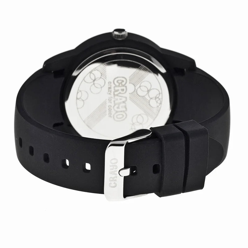 Crayo Black Face Stainless Steel Luxury Wristwatch - CR2006