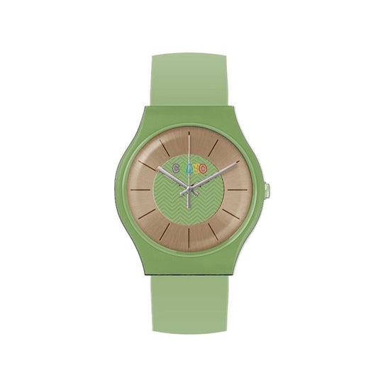 Crayo Rose (Green Center) Face Stainless Steel Luxury Wristwatch - CRACR4403