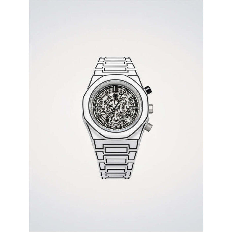 D1 Milano White Face Stainless Steel Men's Luxury Watch - D1-PHBJ13