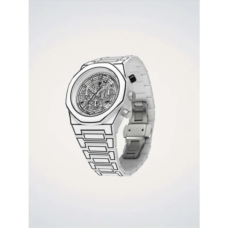 D1 Milano White Face Stainless Steel Men's Luxury Watch - D1-PHBJ13