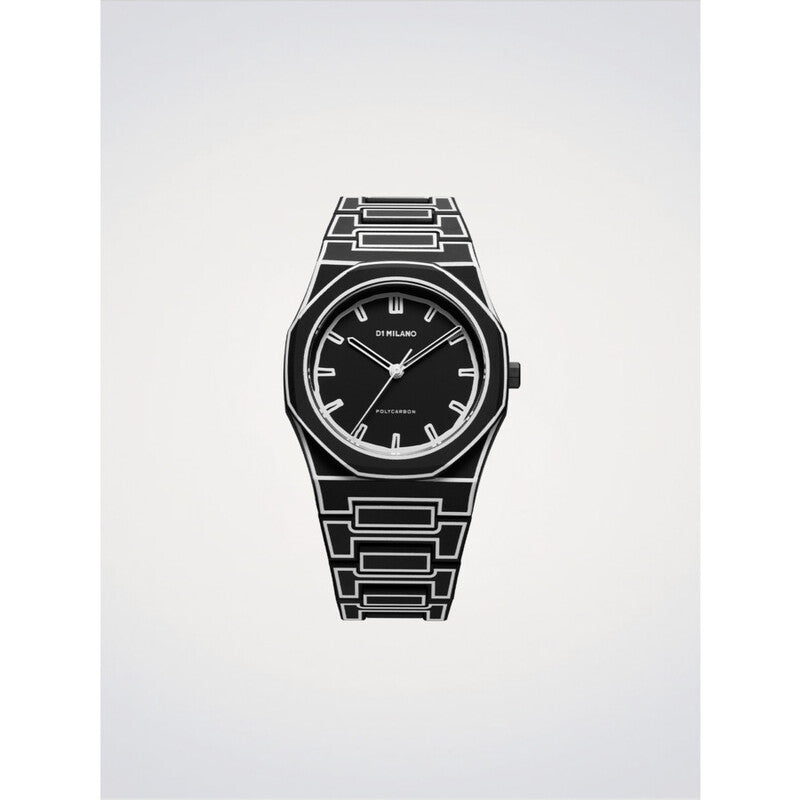 D1 Milano Black Face Stainless Steel Men's Luxury Watch - D1-PCBJ33