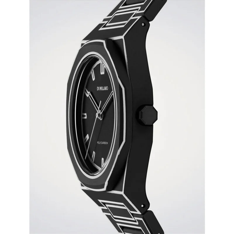 D1 Milano Black Face Stainless Steel Men's Luxury Watch - D1-PCBJ33