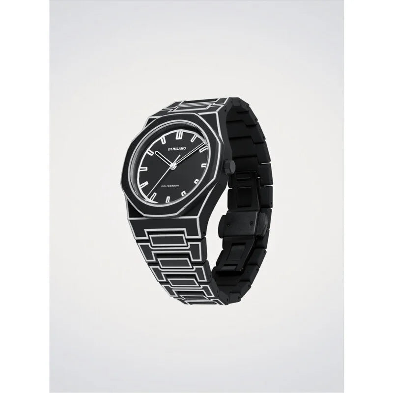 D1 Milano Black Face Stainless Steel Men's Luxury Watch - D1-PCBJ33